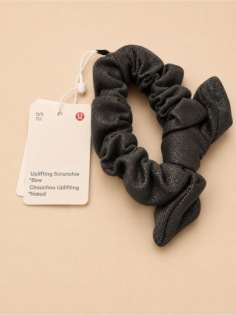 lululemon athletica Glitter Bow Scrunchie in Black